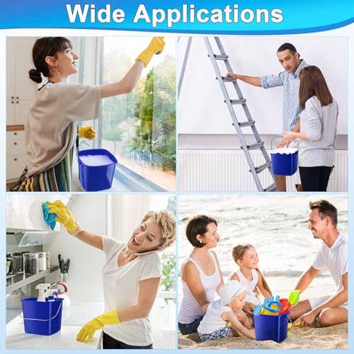 Zhehao 6 Pcs 3 Quart Small Sanitizer Cleaning Bucket, Dark Blue - color: Dark Blue