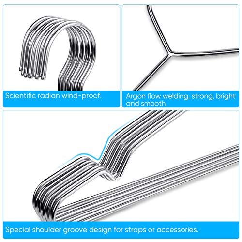 Fayleeko Stainless Steel Wire Hangers - 50 Pack Heavy Duty, Space Saving 16.5 inch Ultra Thin Coat Hangers - size: 50Pack 16.5inch