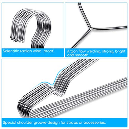 Fayleeko Stainless Steel Wire Hangers - 50 Pack Heavy Duty, Space Saving 16.5 inch Ultra Thin Coat Hangers - size: 50Pack 16.5inch