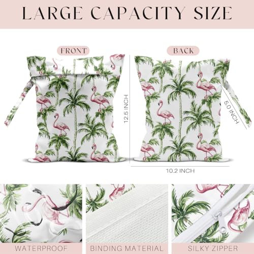 Wet Bag for Swimsuit, Beach Travel Essentials Wet Dry Bag, for Sunscreen Toiletry Dirty Clothes Yoga Gym Diaper, Friends Summer Beach Vacation Gifts. Beach with palm trees - color: Beach With Palm Trees