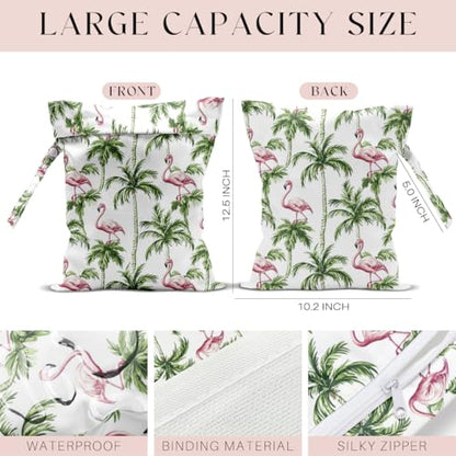 Wet Bag for Swimsuit, Beach Travel Essentials Wet Dry Bag, for Sunscreen Toiletry Dirty Clothes Yoga Gym Diaper, Friends Summer Beach Vacation Gifts. Beach with palm trees - color: Beach With Palm Trees