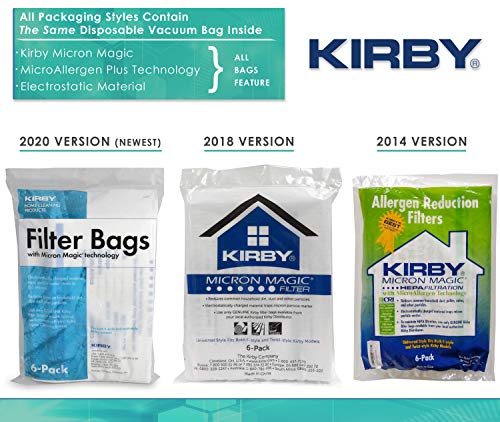 Kirby Micron Magic HEPA Filter Bags 6-Pack, Part #204811 | Genuine Kirby OEM | Fits F-Style & Twist-Style Kirby Vacuums (Avalir, Sentria, G Series) - size: 1