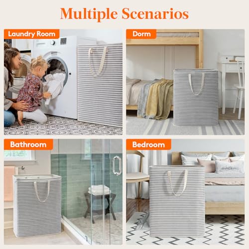 Lifewit 125L Large Collapsible Laundry Basket with Extended Handles, Grey - color: Grey, size: 125L