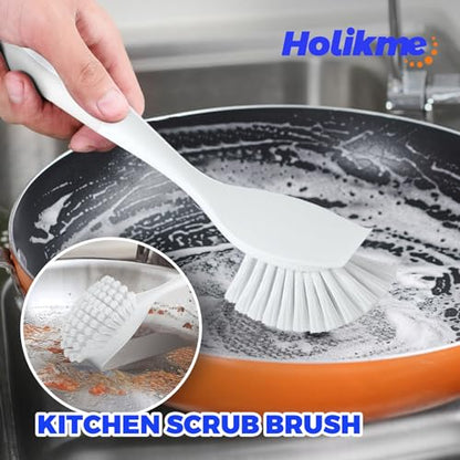 Holikme Dish Brush Cleaning Brush Set for Cleaning Groove Gap,White - color: White