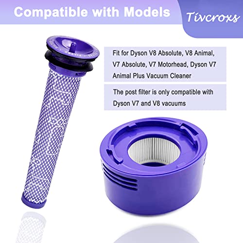 10 Pack Replacement Vacuum Filters Compatible with Dyson V7, V8 Cordless Vacuums - 5 Pre-Filters, 5 Post-Filters - size: 5+5 pack