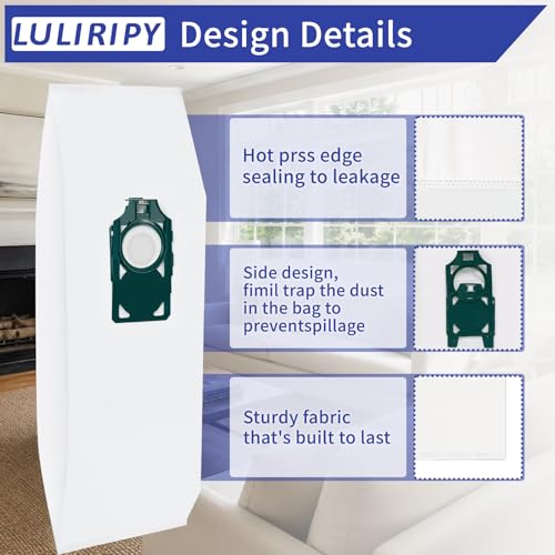 Replacement HEPA RLH-6 Vacuum Bags Compatible with Riccar Supralite