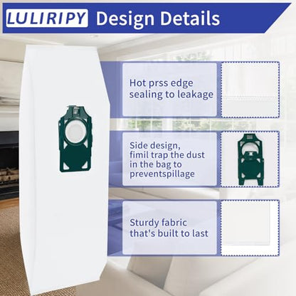 Replacement HEPA RLH-6 Vacuum Bags Compatible with Riccar Supralite