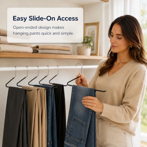 Pants Hangers 20 Pack Open-Ended Metal Pants Hangers Space Saving