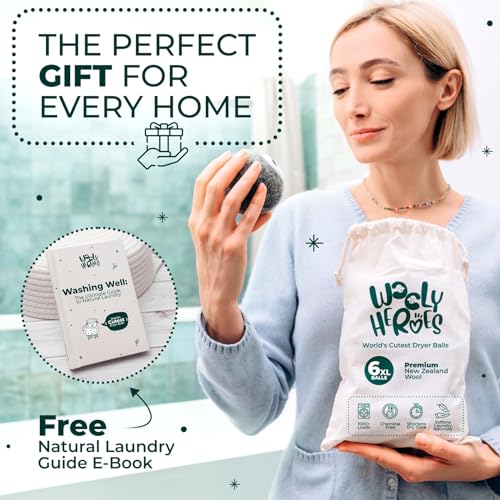 Chemical Free & Baby Safe! Reusable Wool Dryer Balls XL 6-Pack - Reduces Static, Cuts Dry Time, & Softens Naturally - color: Hamster & Friends