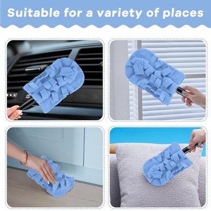 12 Pcs Reusable Duster Refills Washable Pads, Blue - color: Blue