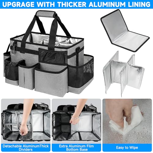 Cleaning Caddy Bag, Large Cleaning Bag for Housekeepers, Rose Gray - color: Gray, size: L