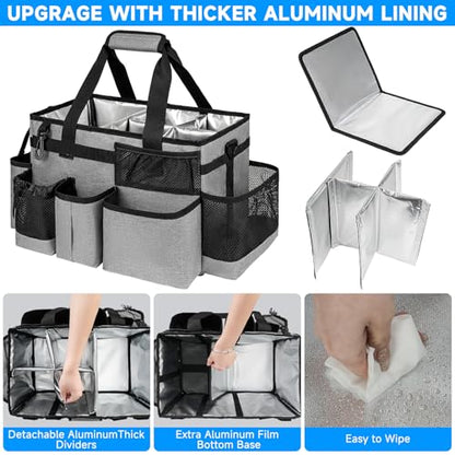 Cleaning Caddy Bag, Large Cleaning Bag for Housekeepers, Rose Gray - color: Gray, size: L
