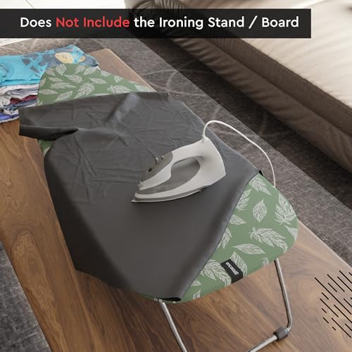 Encasa XO Ironing Board Cover and Pad, Thick Felt 28"x12" - color: Big Leaves Green, size: Mini (28"x12")