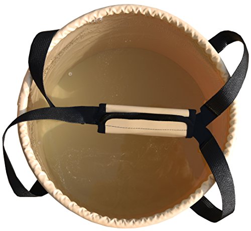 Freegrace Collapsible Water Bucket with Lid 23L Portable Camping Wash Basin - color: Khaki, size: 23L