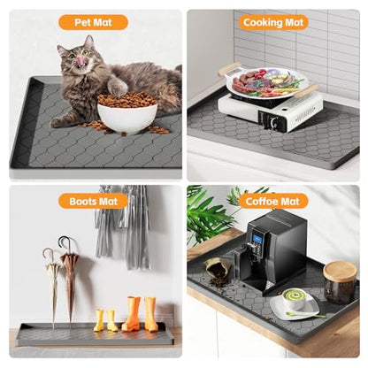Winisok Waterproof Under Sink Mat 37" x 22", Silicone Mat, Dark Gray - color: Dark Gray, size: 22"W x 37"L