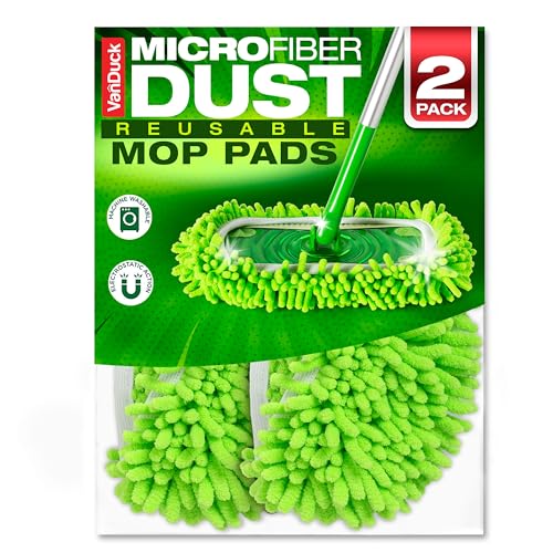 VanDuck Reusable Microfiber Dust Mop Refill for Swiffer Sweeper (2-Pack) - color: Dry Duster (Green), size: 2 Count (Pack of 1)