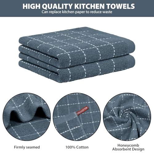 Nialnant 6 Pack Terry Kitchen Towels,Dish Cloths for Washing Dishes - color: Grey, size: 12 x 12 in - 6PCS