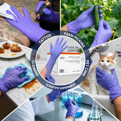 FINITEX Disposable Ice Blue Nitrile Exam Gloves 1000PCS/Case Cleaning - size: Large (Pack of 1000)