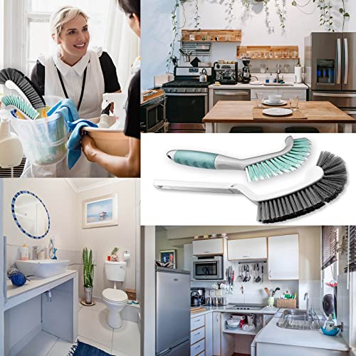 2Pcs Cleaning Brushes, Multi-Purpose Right Angle Brush Scrubbing Kitchen Bathroom Deep Cleaning Edge Corner Crevices Grout Scrub Dish Pot Sink Dishwasher Shower Washbasin for Household Use. - color: Kitchen+bathroom Brush Set