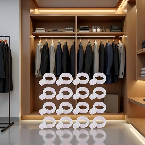 50Pcs White Plastic Windproof Hanger Hooks Clothes Hanger Buckle Clip Laundry Hanging Hooks Closet Rod Hanging Tool for Drying Rack Clothes Hangers, Suit Hangers