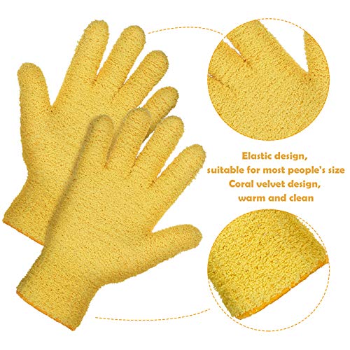 Patelai 2 Pairs Microfiber Gloves for Plants,Yellow, Dark Blue,Large - color: Yellow, Dark Blue, size: Large (2 Pairs)