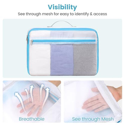 Cambond Mesh Packing Cubes for Travel Women - Lightweight Travel Bags Luggage Packing Organizer Travel Cubes for Suitcase with Handle - style: 2 Set (1L+1M)