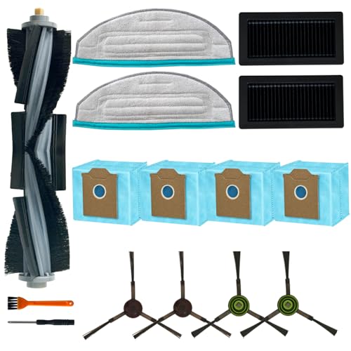 Replacement Parts Compatible with Ecovacs Yeedi Cube Robot Vacuum, Accessories including 1 Main Brush, 4 Side Brush, 2 Hepa Filter, 2 Mop Pad, 4Dust Bags