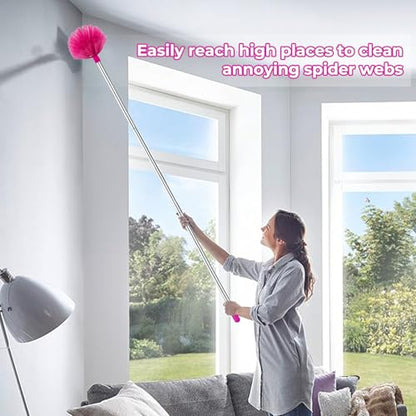 CALBEAU Pink Ceiling Fan Cleaner Duster, Ceiling Fan Duster Kit, 13PCS - color: Pink