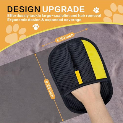 Pet Hair Removal Glove, Pet Hair Gloves for Dogs & Cats - color: 1Pcs-BlackYellow