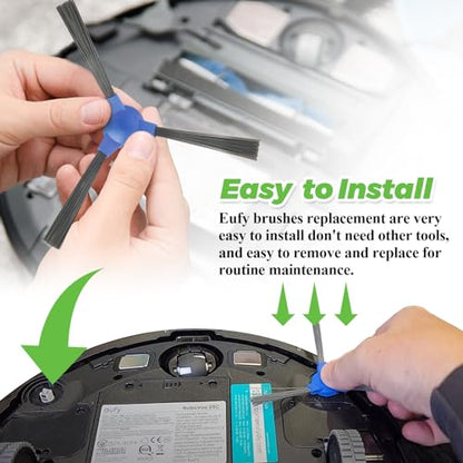 Side Brush - Replacement for Eufy RoboVac 11S, 12, 15T, 15C, 25C, 30, 30C, 35C, 11S Max & 25C Max. G10, G20, G30, Edge, G30 Hybrid, Robot Vacuum Replacement - 6Pack