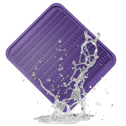 ZLR Oversized Silicone Dish Drying Mat for Kitchen, 16"x18", Meadow Violet - color: Meadow Violet, size: 18" x 16"