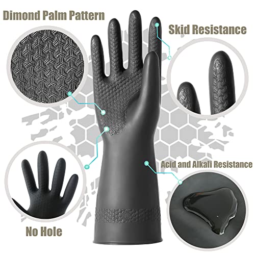 Chemical Resistant Latex Gloves, Cleaning Protective Safety Work - color: L/12.6''