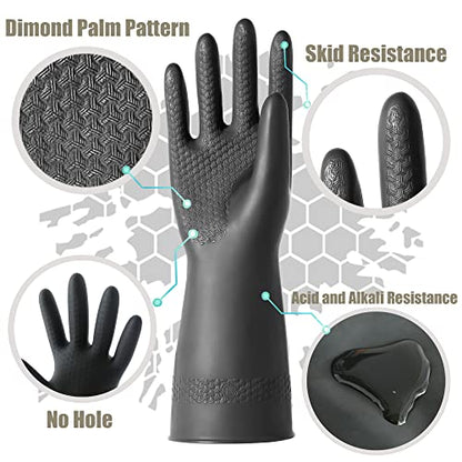 Chemical Resistant Latex Gloves, Cleaning Protective Safety Work - color: L/12.6''