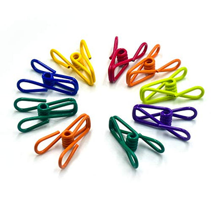 16 Pack Chip Clips, Utility PVC-Coated Colorful Steel Clip for Sealing Food - size: 2 inches