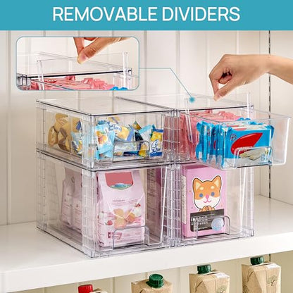 Vtopmart Clear Stackable Storage Drawers, 8 Pack Mixed Organizer Set - style: 4 Medium+4 Small
