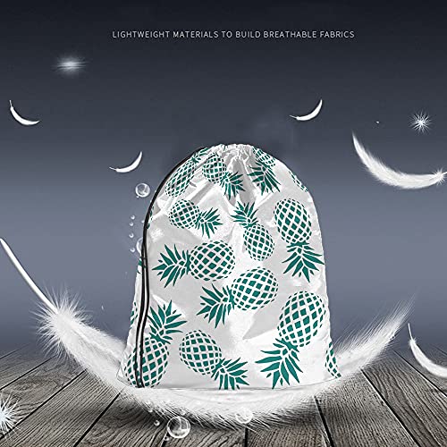 Pineapple Drawstring Bags Backpack Bag Summer Beach Tropical Fruit Fresh Botanical Plant Geometric Style Sport Gym Sack Drawstring Bag String Bag Yoga Bag for Men Women - color: Multi-a160