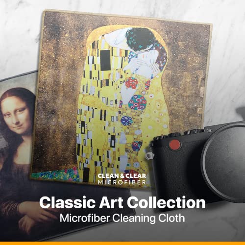 Large [6 Pack] Classic Art (The Kiss) - Ultra Premium Quality Microfiber Cleaning Cloths (Best for Camera Lens, Glasses, Screens, and All Lens.), Microfiber Cloth - color: Gustav Klimt "the Kiss", size: 6 Pack