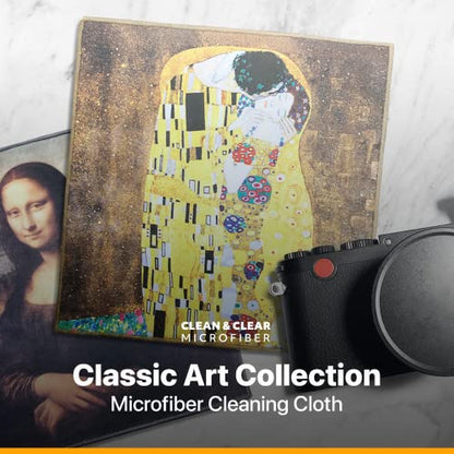 Large [6 Pack] Classic Art (The Kiss) - Ultra Premium Quality Microfiber Cleaning Cloths (Best for Camera Lens, Glasses, Screens, and All Lens.), Microfiber Cloth - color: Gustav Klimt "the Kiss", size: 6 Pack
