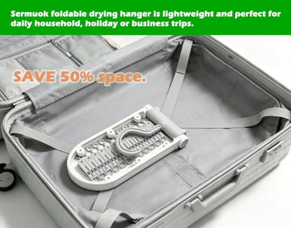 Folding Clothes Drying Rack with 12 Clips, 360° Rotatable Portable Clip