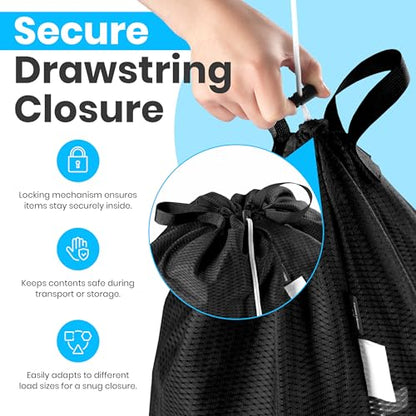 Handy Laundry Mesh XL Laundry Bag 24"x36" with Shoulder Strap, Black - color: Black, size: 1-Pack