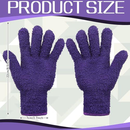 Patelai 2 Pairs Microfiber Gloves for Plants,Dark Purple, Violet,Large - color: Dark Purple, Violet, size: Large