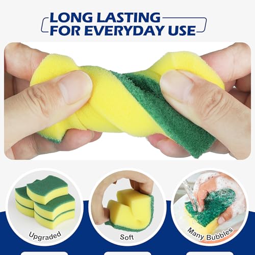 Kitchen Cleaning Sponges,48 Pack Eco Non-Scratch for Dish,Scrub Sponges - size: 48 pack