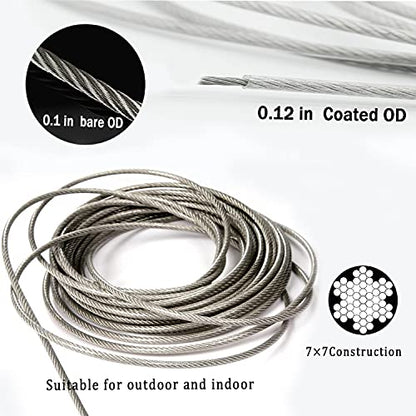 MHY 16Ft Heavy Clotheslines,Outdoors 304 Stainless Steel Clothes Line,Heavy Duty Cable Wire Rope with Retractable System，Windproof Clothes Rope for Outdoor/Indoor/Home/Drying/Curtain Hanging - size: 16ft