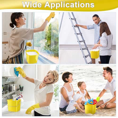 Zhehao 6 Pcs 3 Quart Small Sanitizer Cleaning Bucket, Yellow - color: Yellow