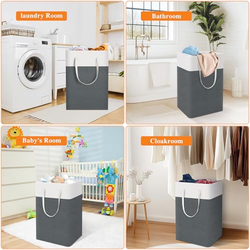 TasticTotes Laundry Basket 3-Pack, Laundry Hamper, 75L-Grey - color: Grey, size: 75L
