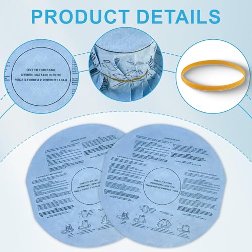 Shop Vac Filters VF2002 – 8-Pack Reusable Wet Dry Vac Disc Filters with 8pcs Retaining Bands for 5 Gallon and Larger Shop Vac Wet/Dry Vacuum Cleaners - size: 8pcs Disc Filters 8pcs Retaining Bands