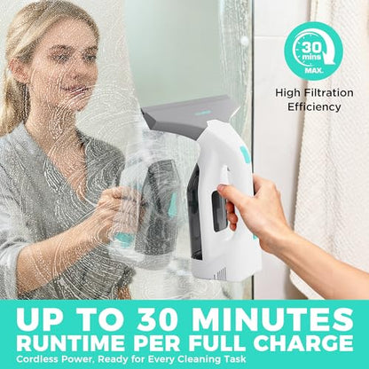 HAUSHOF Electric Window Vacuum Squeegee 11", 2000Pa Cordless Cleaner Set