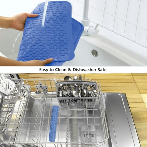 ZLR 4-in-1 Silicone Mat: Air Fryer & Coffee Maker, 12"x12", Lichen Blue - color: Lichen Blue, size: 12" x 12"