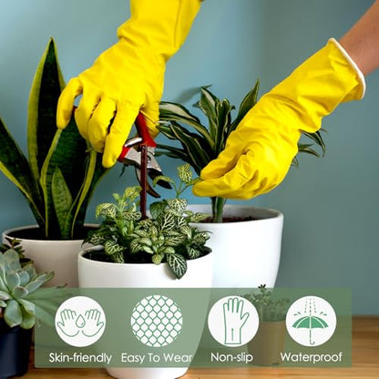 12 Pairs Rubber Cleaning Gloves for Dishwashing Reusable Kitchen Gloves for Washing Dishes and Household - size: Medium