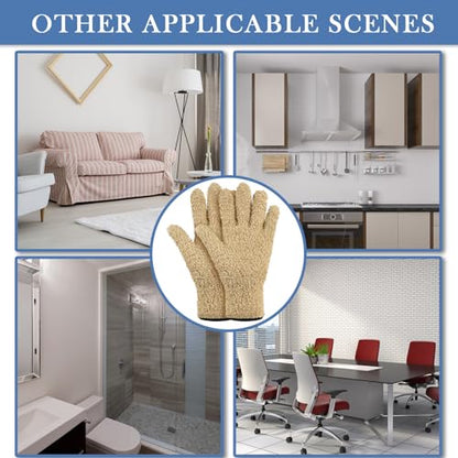 Geyoga 12 Pairs Microfiber Dusting Gloves Household Dust Cleaning Glove Washable Plant Dusting Glove Mittens Gloves - size: Large